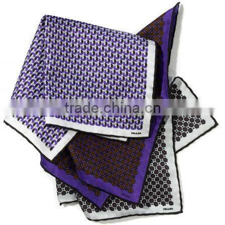 fashion Custom mens Silk digital printing Pocket Square