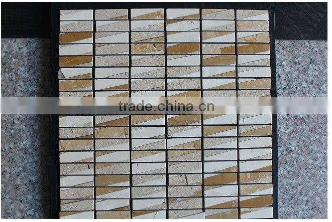 Natural Mixed Color Interior Wall Floor Marble Stone Mosaic Tiles