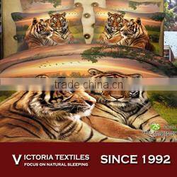 3D printed twill cotton tiger pattern printed comforter bedding sheets sets