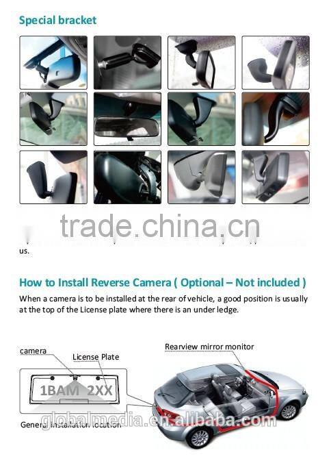 2014 hot salegarmin gps navigation rearview mirror wireless backup camera gps mirror navigation mirror