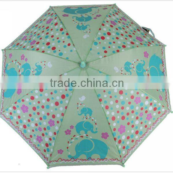 Automatic Whistle Cartoon Elephant Print Children Umbrella