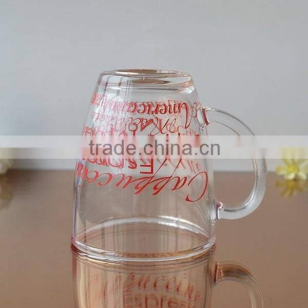 Supermarket type glass coffee mug