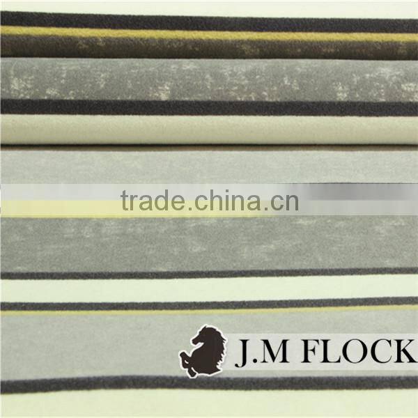 Grey and white stripe pattern flock on flock flocked fabrics african