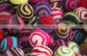 Felt Ball with Glass beads decorations