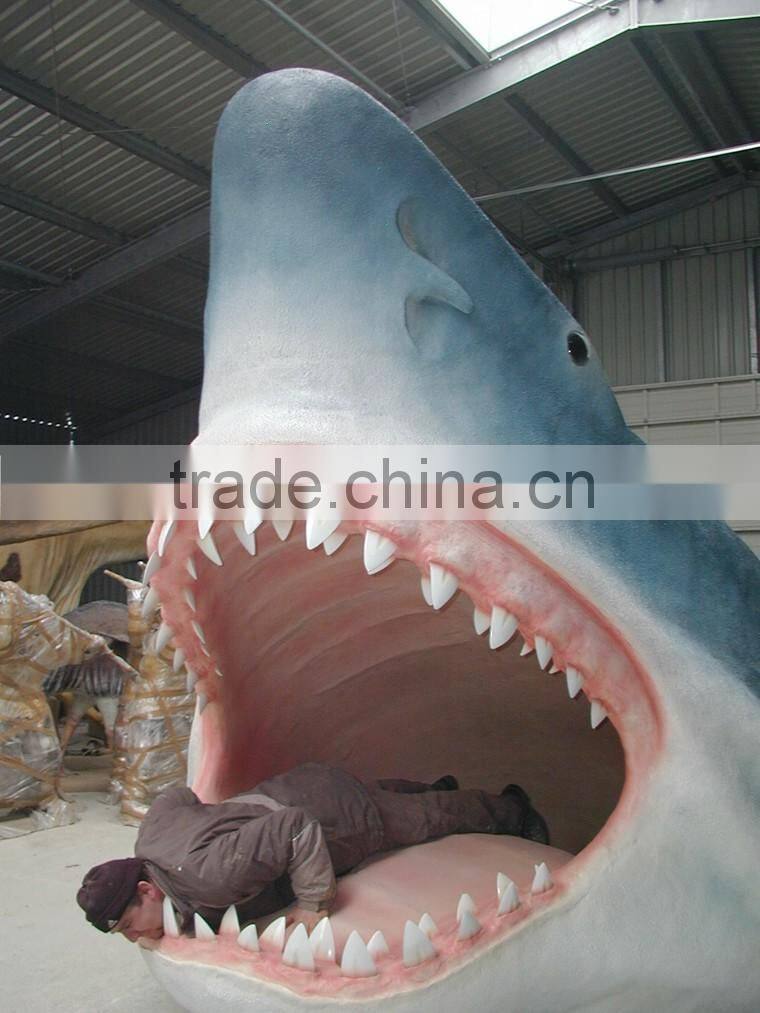 Photo taking fiberglass shark head decoration