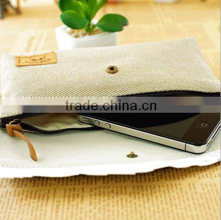 wenzhou cheap custom fabric school pencil case with button for adult