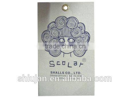 Printed paper hangtag for garment