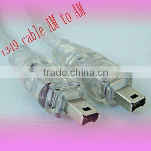 High speed white color mini ieee 1394 cable