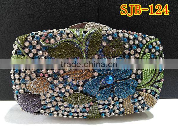 With fast shipping wonderful design high grade crystal handbag with rhinestone for evening party