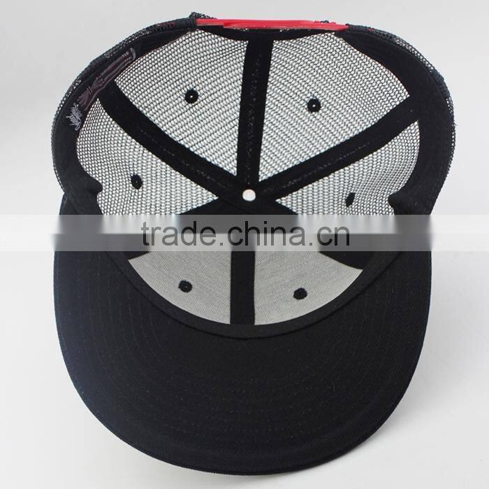 oem trucker hat/snapback trucker mesh hats/mesh flat brim trucker hat