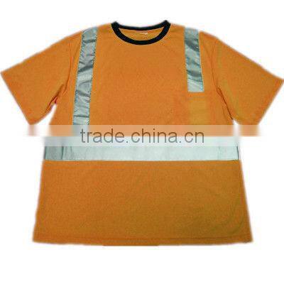 fluorescent sports shirt/reflective T-shirt/reflective tape t-shirt/safety clothing/luminous safety clothing
