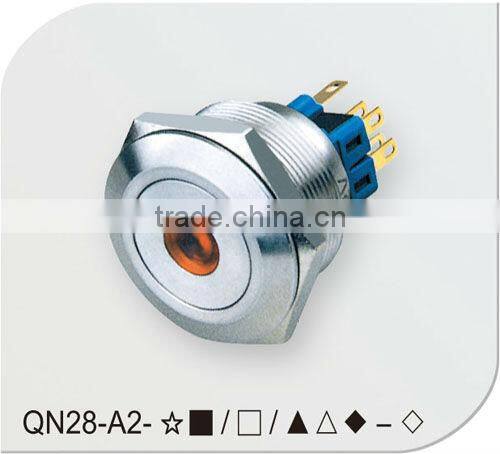 28mm push button switch with connector , switch socket with cable