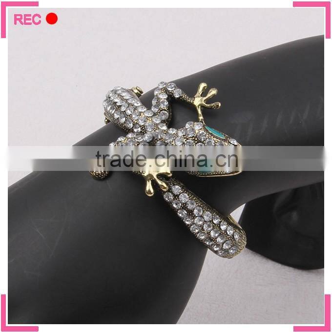 New design bangles exaggerated, Lizard shaped crystal bangles wholesale