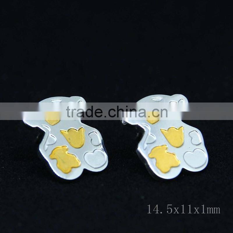 bear stud earrings customized on sale