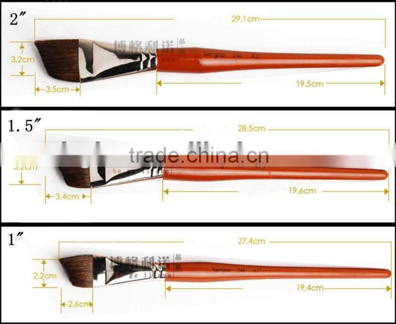 in stock BGN-246 bergino professional high qualitty angular shape hose hair artist brush