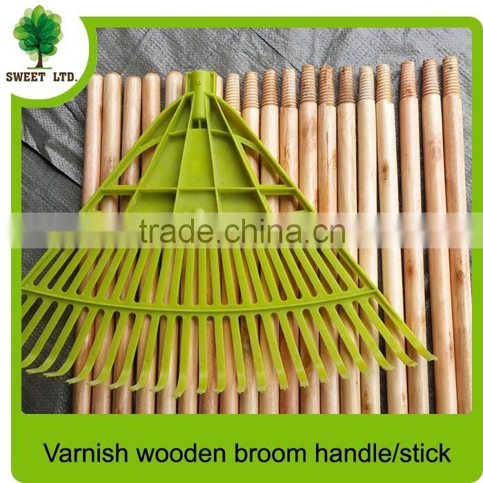 Varnished mop handle / wood broom stick / straight wooden broom and mop stick