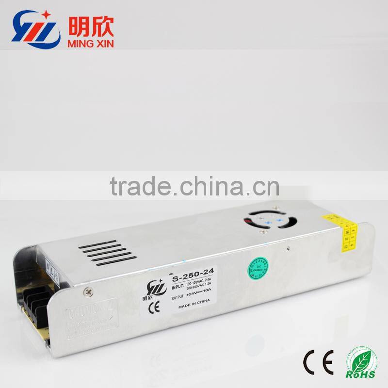 slim case 24v dc output ac-220v electronic power supply led driver 24v 10a 240w 250w