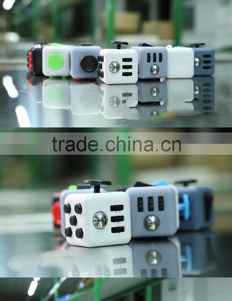 Hand Spinner Fidget Cube With Button Anti Irritability Toy Stress Relief for Adults and Children 12 Fidget Vinyl Desk Toy