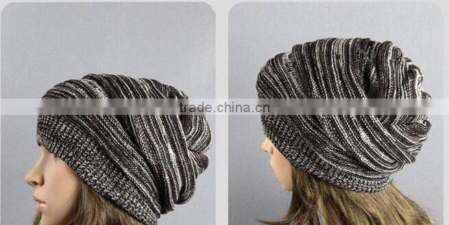 Hot Fashion New Unisex Mens Womens Winter Knit Plicate Slouch Cap Hat Knitted Skullies Beanies Casual Black/Gray/Coffee
