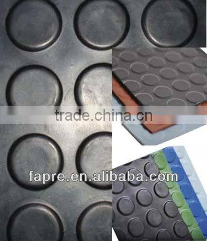Black Anti-slip Round Stud Rubber Mattings/ Hot Sale Round Pattern Rubber Flooring