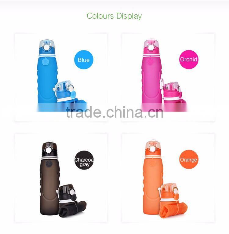 Silicone Foldable Water Bottle 550ml Outdoor Running Hiking