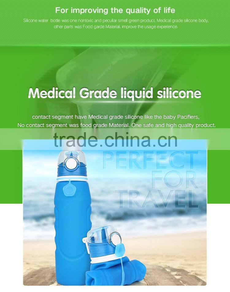 Large Size Silicone Foldable Outdoor Water Bottle
