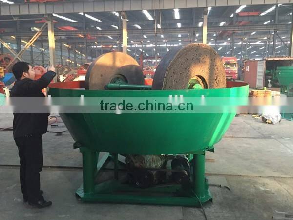 Gold ore wet edge pan mill, low price gold processing line made in China