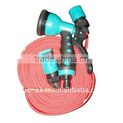 50FT coil garden hose with 2-function nozzle
