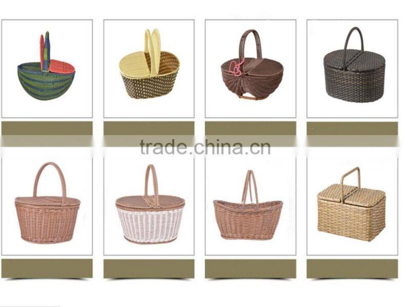 S&D household rattan wicker standing plastic fruit tray 2 layer kitchen storage rack/shelf