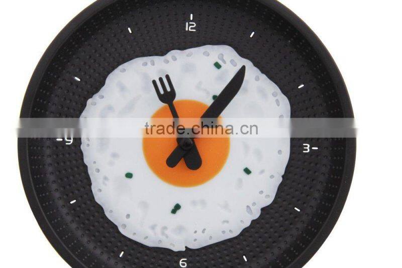 2015 newest frying pan clock pan wall clock noverlty wall clock home decor pan clock promotion clock gift clock kithchen clock
