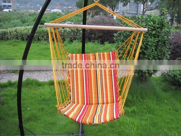cotton fabric hammock chair with color stripes