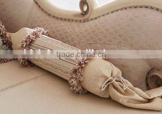 New classic living room furniture solid wood vase carving fabric corner sofa set