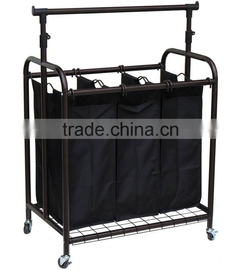 Laundry Sorter with Lift Hanging Bar