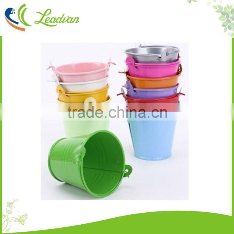 mini iron flower buckets with tray
