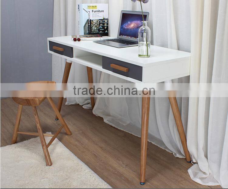 New design elegant computer desk,wooden legs modern study room furniture