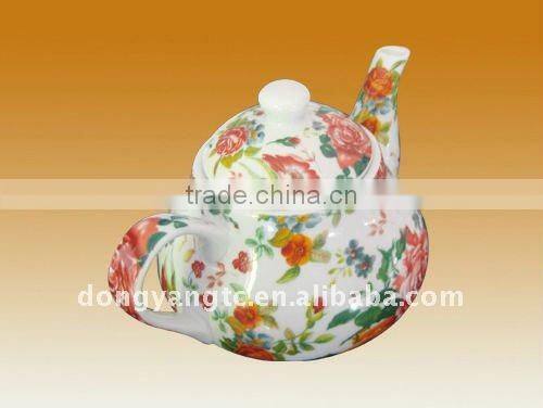 Porcelain color decal teapots