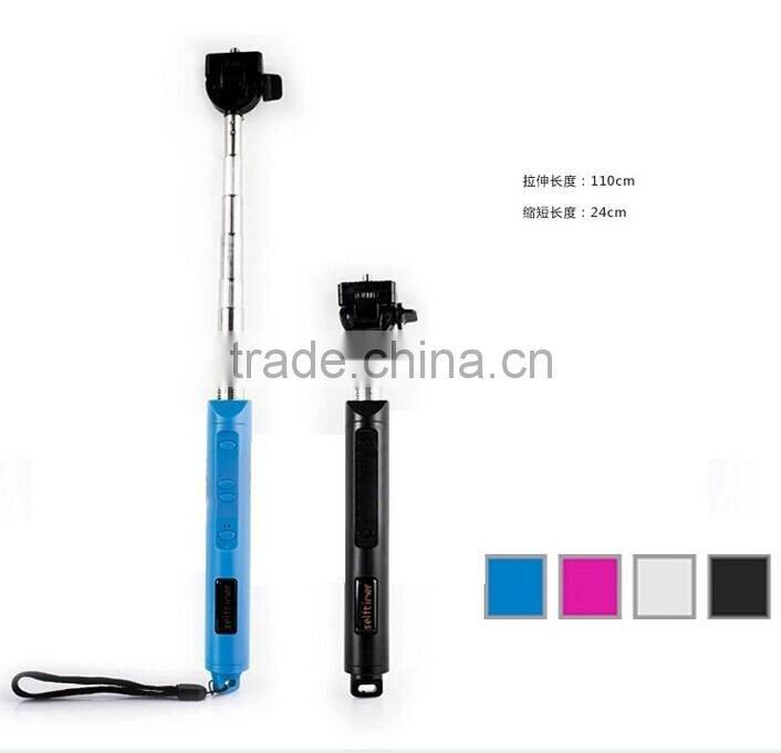 2015 self timer bluetooth selfie stick monopod with zoom for iphone and Andriod