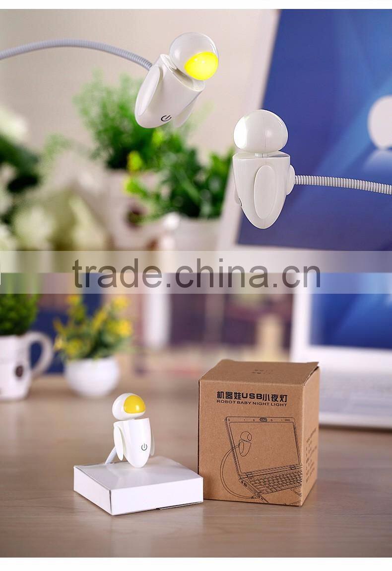 Creative USB Robot Shape Sensoring Night Light, Funny LED Decorative USB Flexible Night Lamp For Wholesale