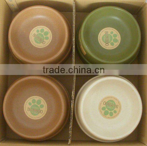 Biodegradable bamboo fiber dog feeding bowl