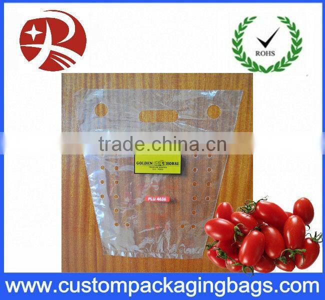 Portable the perforation fruit bag supermarket grape packaging bag