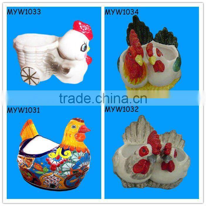 famous handmade chicken design ceramic garden outdoor flower pots