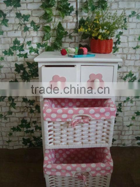 modern design white wooden cabinet with 2 wave and 2 wooden drawers