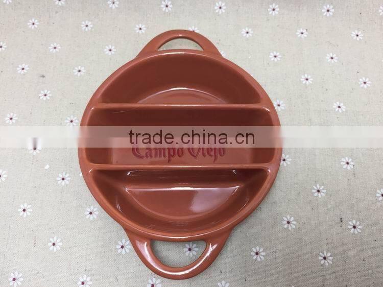 2015 high quality chinese grids plate ceramic Meat Plate