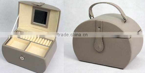 Portable faux leather Princess Style Jewelry Box ,Gift Case with Mirror and lock