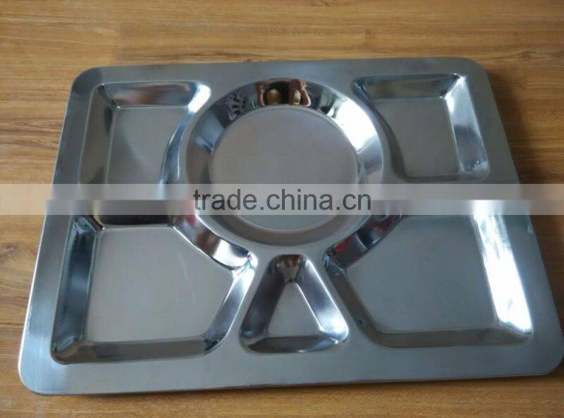 Stainless Steel Lunch Tray Restaurant Use Fast Food Tray