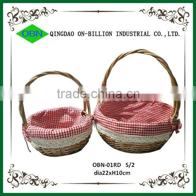 Lovely decorated willow basket flower girl