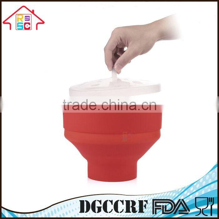 NBRSC Microwave Silicone Popcorn Popper Maker Collapsible Bowl with Handle Kitchen Tool Home DIY