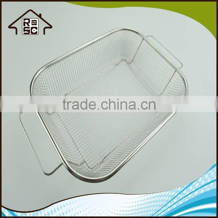 NBRSC Reliable Company Stainless Steel Mesh Roasting Frying Pan Grill Basket
