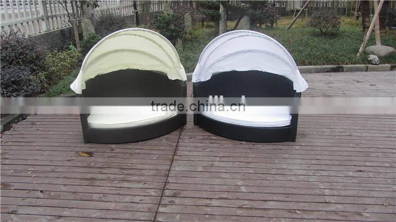 Leisure Poly Dog Bed Rattan Pet Bed With Canopy