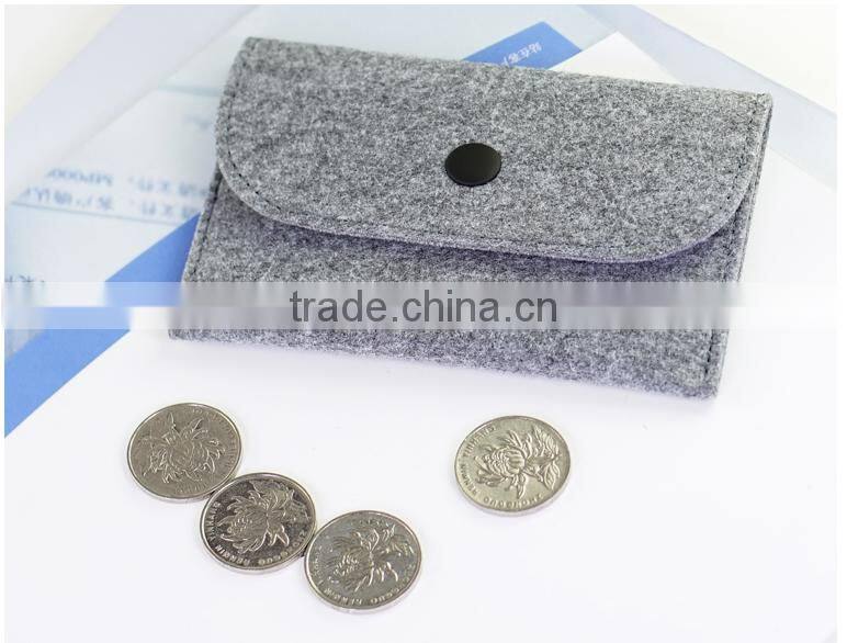 Eco Friendly Personalized Grey Felt Card Holder for available